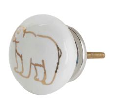 Golden Bear Pattern Ceramic Cabinet Knobs